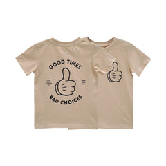 GOOD TIMES BOYS SMALL PRINT TEE BEIGE